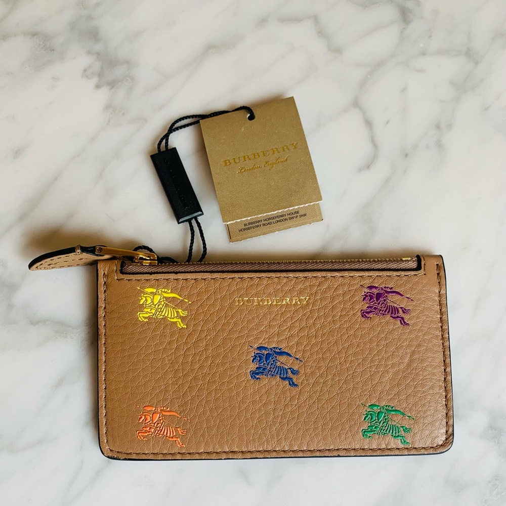 NWT Burberry Somerset Horse 3DPrint Leather Wallet